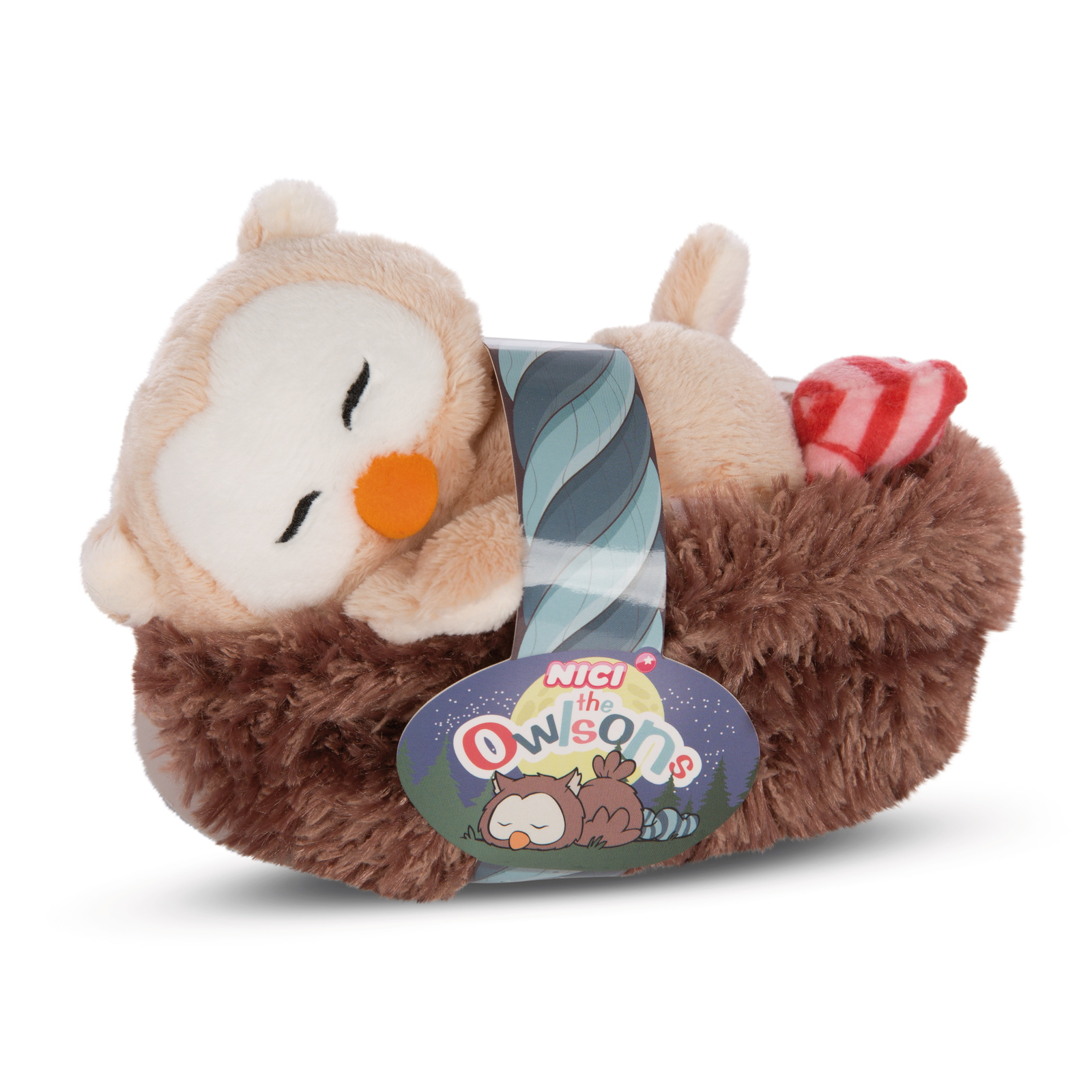 Nici Alvó Owluna bagoly plüss figura fészekben - 12 cm (47874)