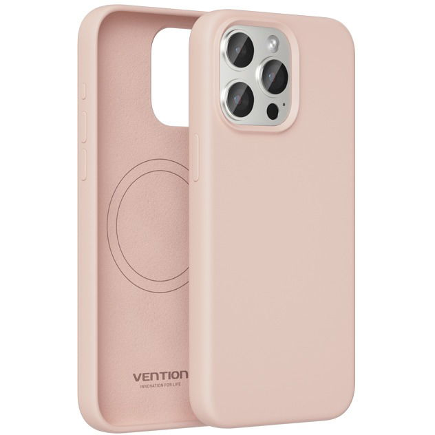 Vention Liquid iPhone 15 Pro Max szilikon MagSafe tok - Dusty Pink (KUFP0-40)