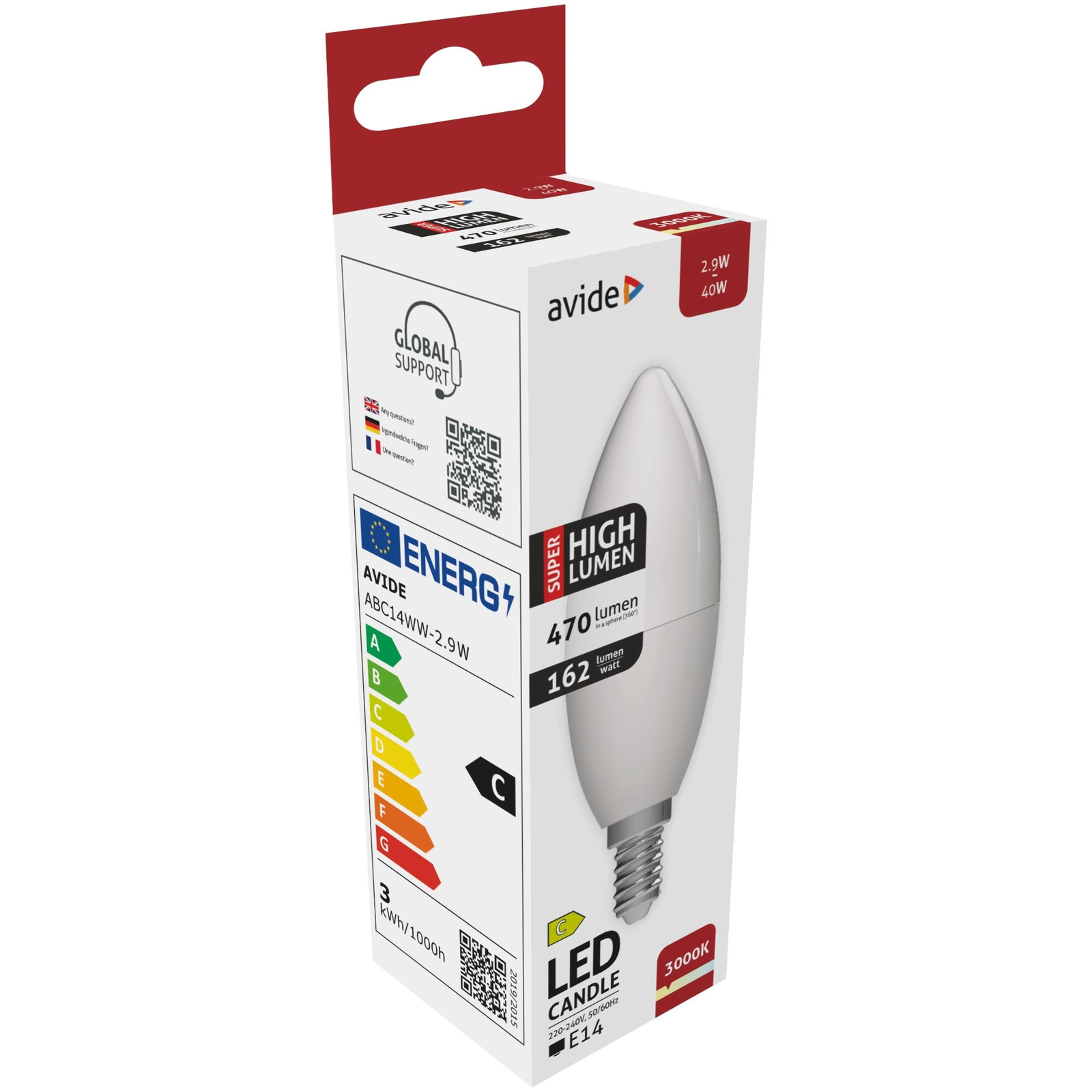 Avide LED Candle 2.9W E14 WW (ABC14WW-2.9W) (ABC14WW-2.9W)