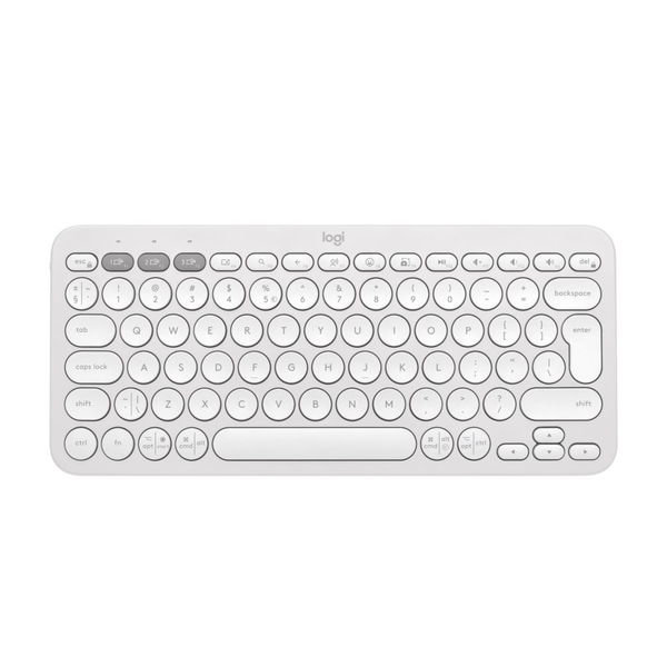 Logitech Pebble Keys 2 K380s tastatur Universel RF trådløs + Bluetooth QWERTY US International Hvid