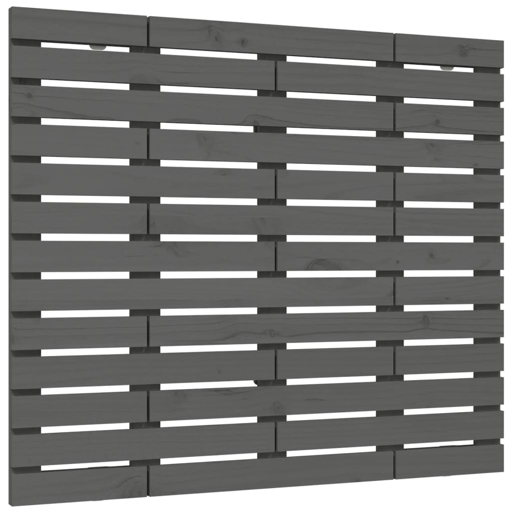 szürke tömör fenyőfa fali fejtámla 146 x 3 x 91,5 cm (824685)