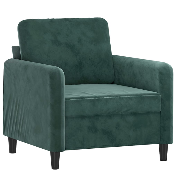 Sillón De Terciopelo Verde Oscuro 60 Cm Vidaxl