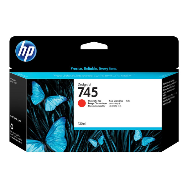 HP 745 130-ml DesignJet Chromatic Red Ink Cartridge глава и патрон за мастиленоструен принтер 1 броя Оригинал Стандартен добив Хроматично червено