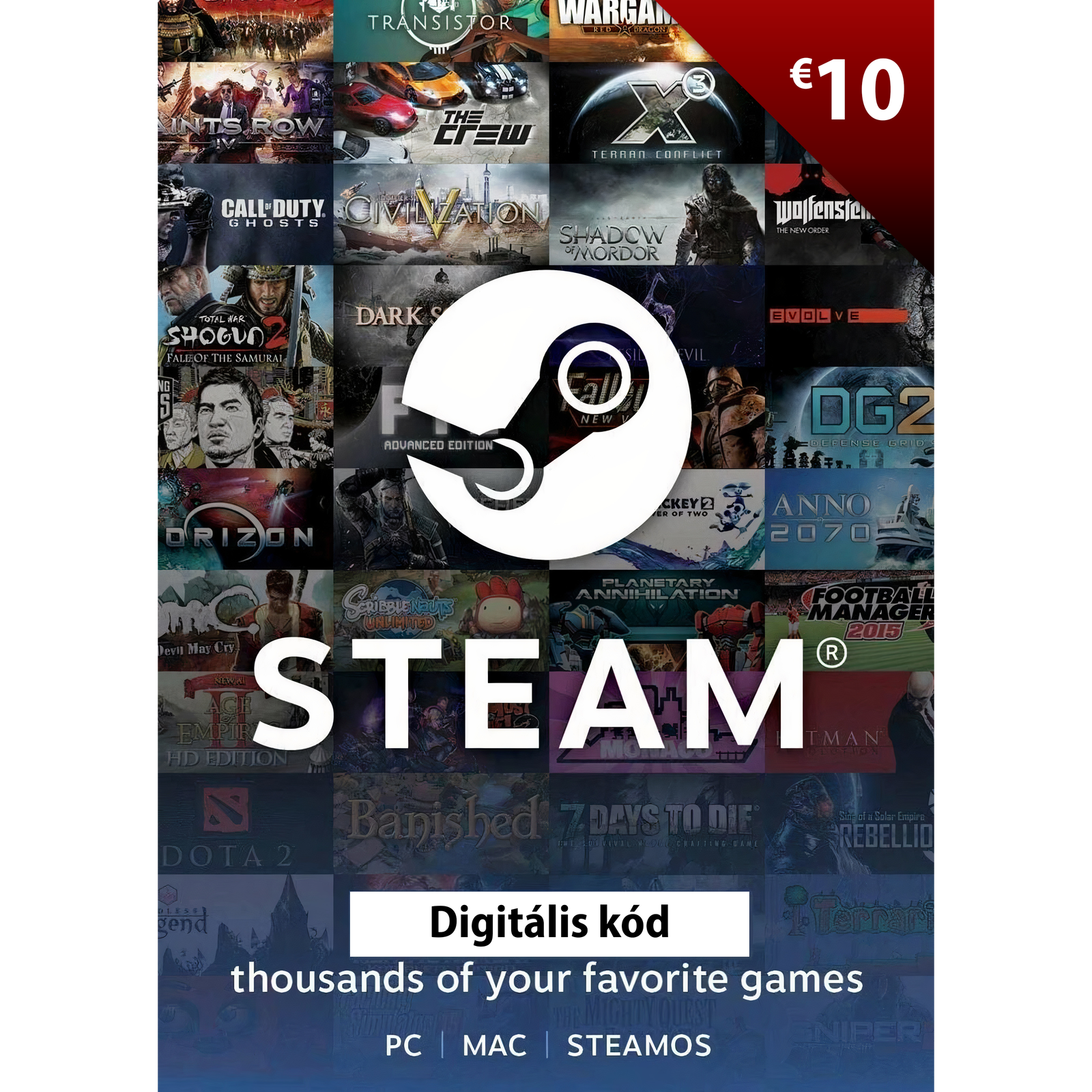 Steam 10€ elektronikus licensz