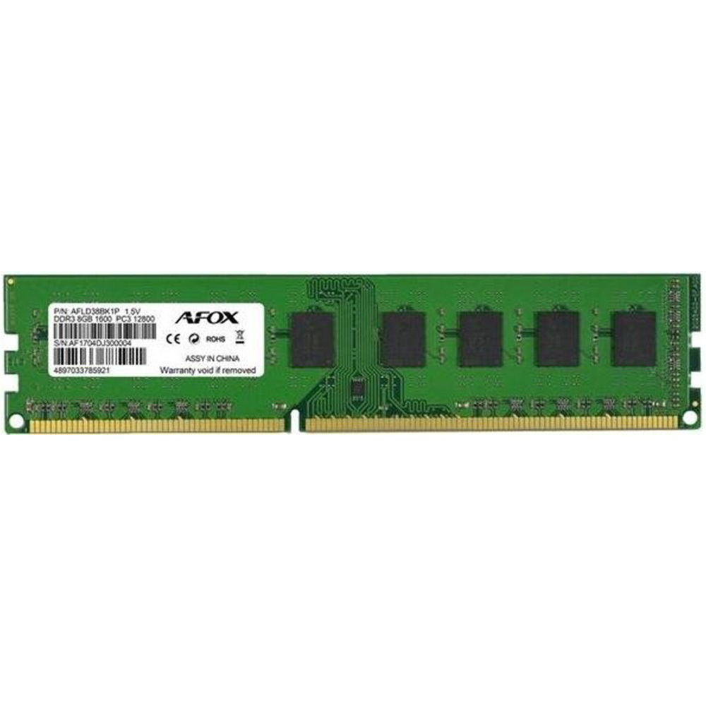 AFOX 8GB DDR3 1600MHz CL11 RAM modul (AFLD38BK1P)