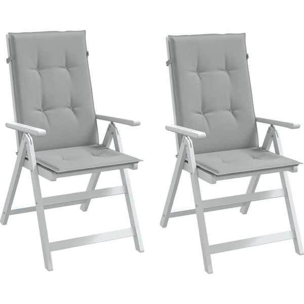 Perne scaun cu spătar înalt 2 buc. melanj gri 120x50x4cm textil