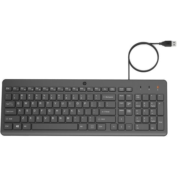 HP 150 USB-A Wired Keyboard tastatur Universel Sort
