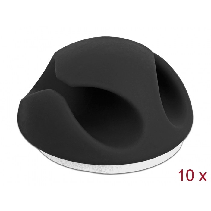 Delock Kábeltartó mini szett 2 kábelrendezővel 10 darabos fekete (18345)