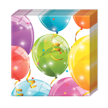 Procos Csillogó lufi mintájú szalvéta - 20 db (88150) (88150)