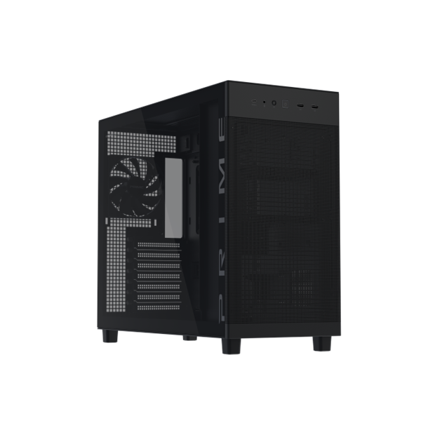 ASUS Ház Prime AP303, Tápegység nélkül, Fekete, Üvegfalú (AP303/BK/TG)