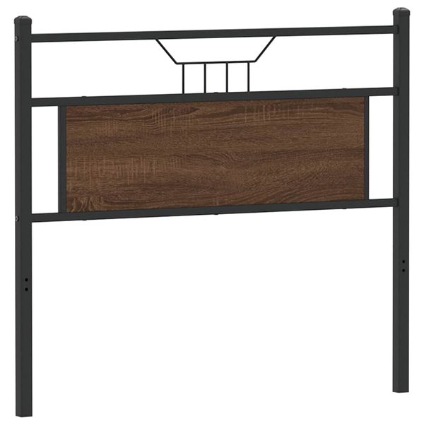 Tăblie de pat, stejar maro, 100 cm, lemn prelucrat și oțel