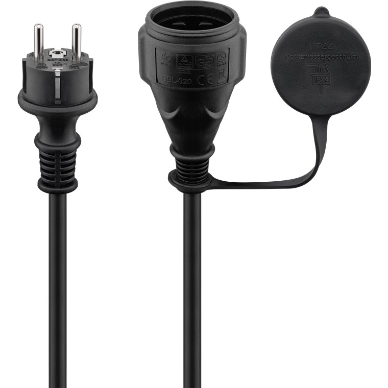 Goobay 71472 230V Kültéri lengőcsatlakozó hosszabbító 5m - Fekete (71472)