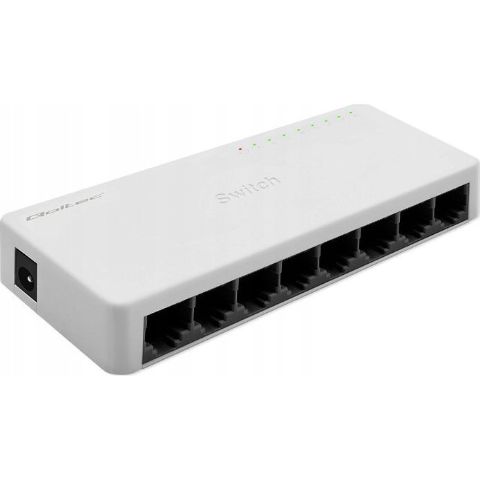 Qoltec 52246 Przełącznik sieciowy 8 x port RJ45 | 100Mbps | LAN (52246)
