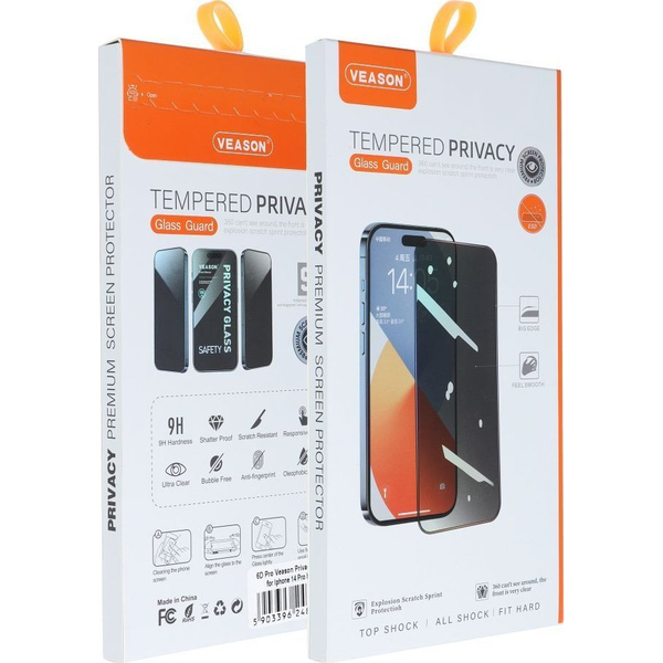 6D Pro Veason Adatvédelmi Üveg - iPhone Xs Max / 11 Pro Max Fekete Fólia