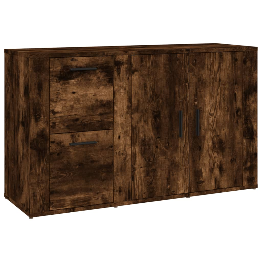 füstös tölgy színű szerelt fa tálalószekrény 100x33x59,5 cm (821001)