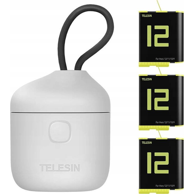 3-slot waterproof charger Telesin Allin box + 3 batteries for GoPro Hero 12 / 11 / 10 / 9 (GP-BTR-906)