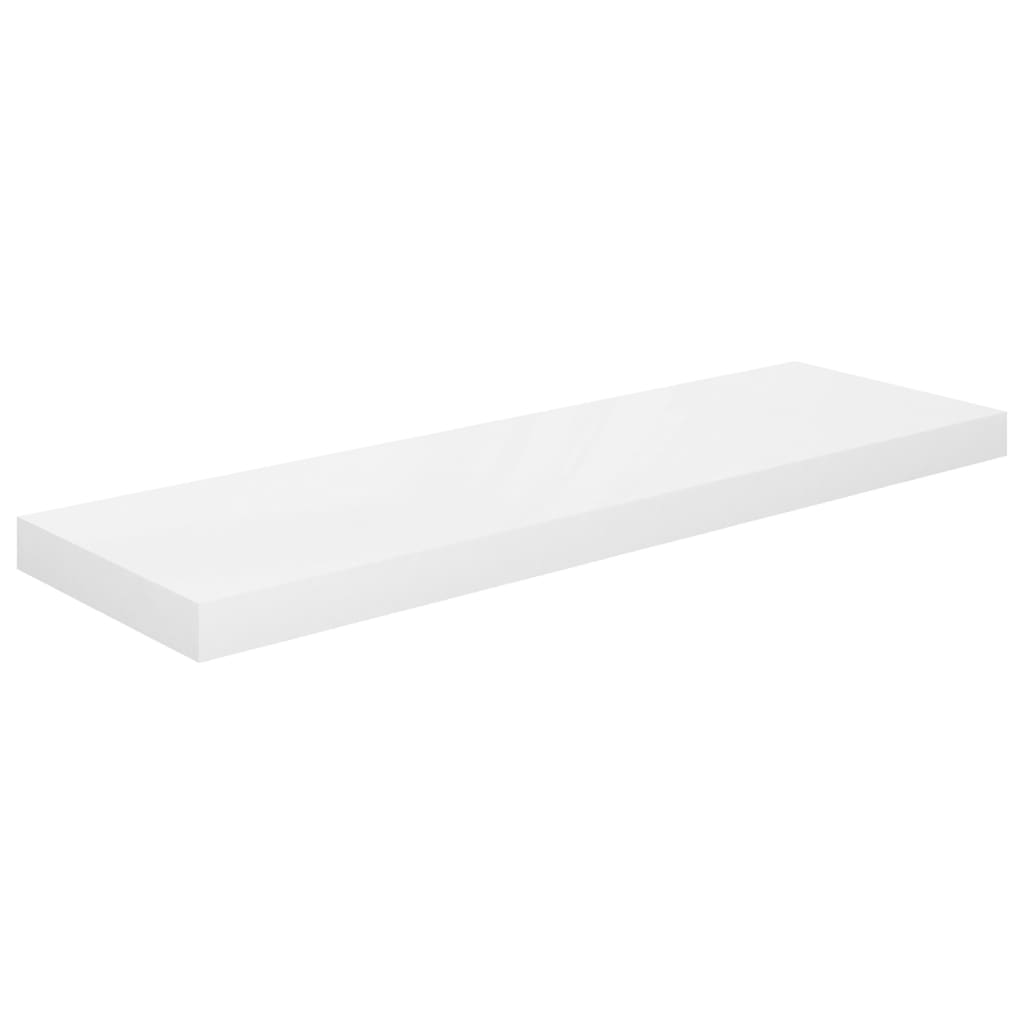 magasfényű fehér MDF fali polc 80 x 23,5 x 3,8 cm (323751)