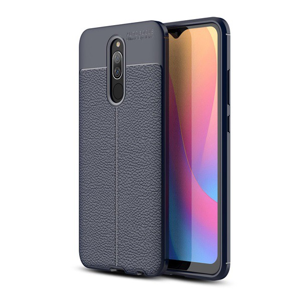 Szilikon telefonvédő (közepesen ütésálló, bőr hatású, varrás minta) SÖTÉTKÉK [Xiaomi Redmi 8A] (5996457917709)