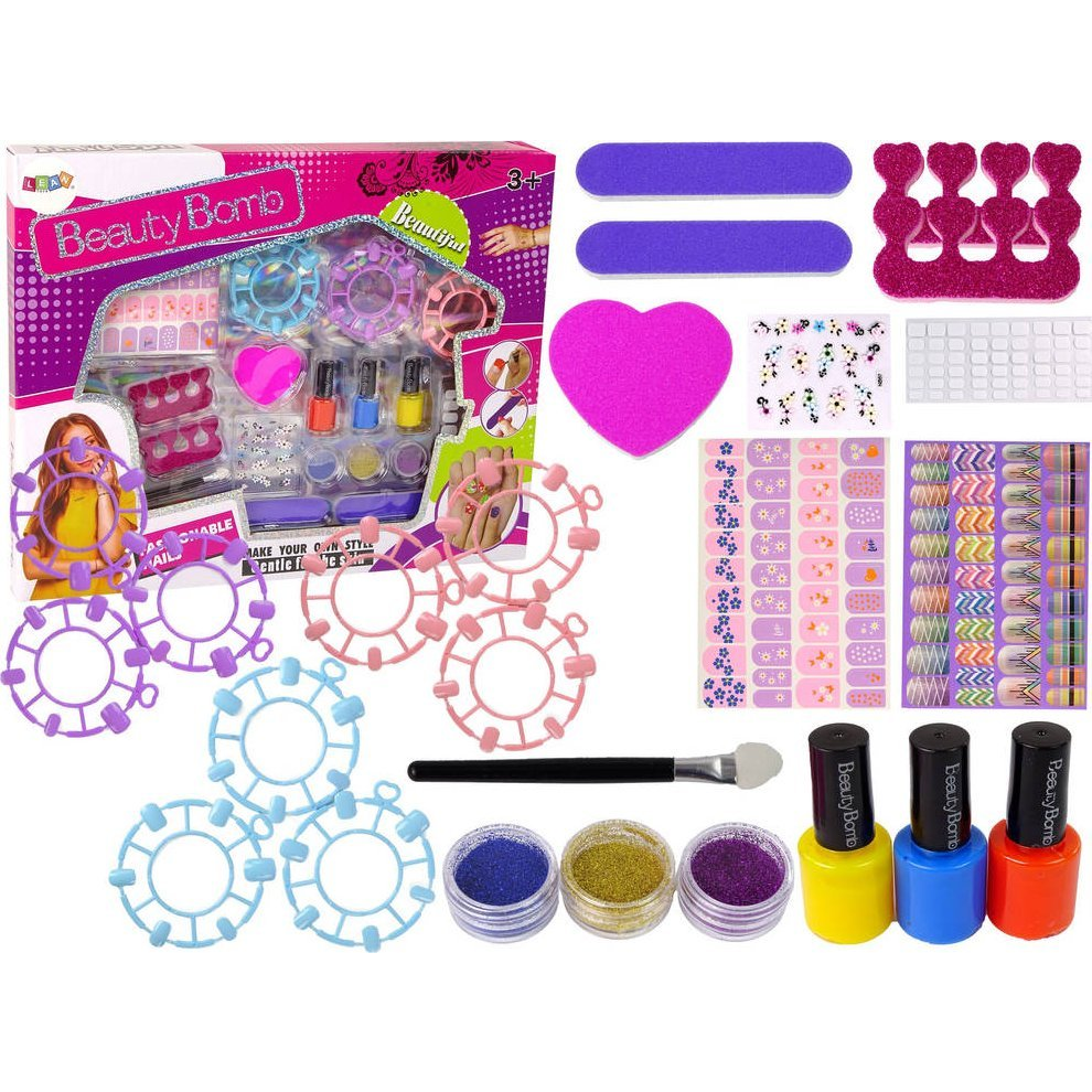 Nagy Körömfestő Készlet - Körömlakkokkal, Matricával, Elválasztókkal, Lányoknak (12443)