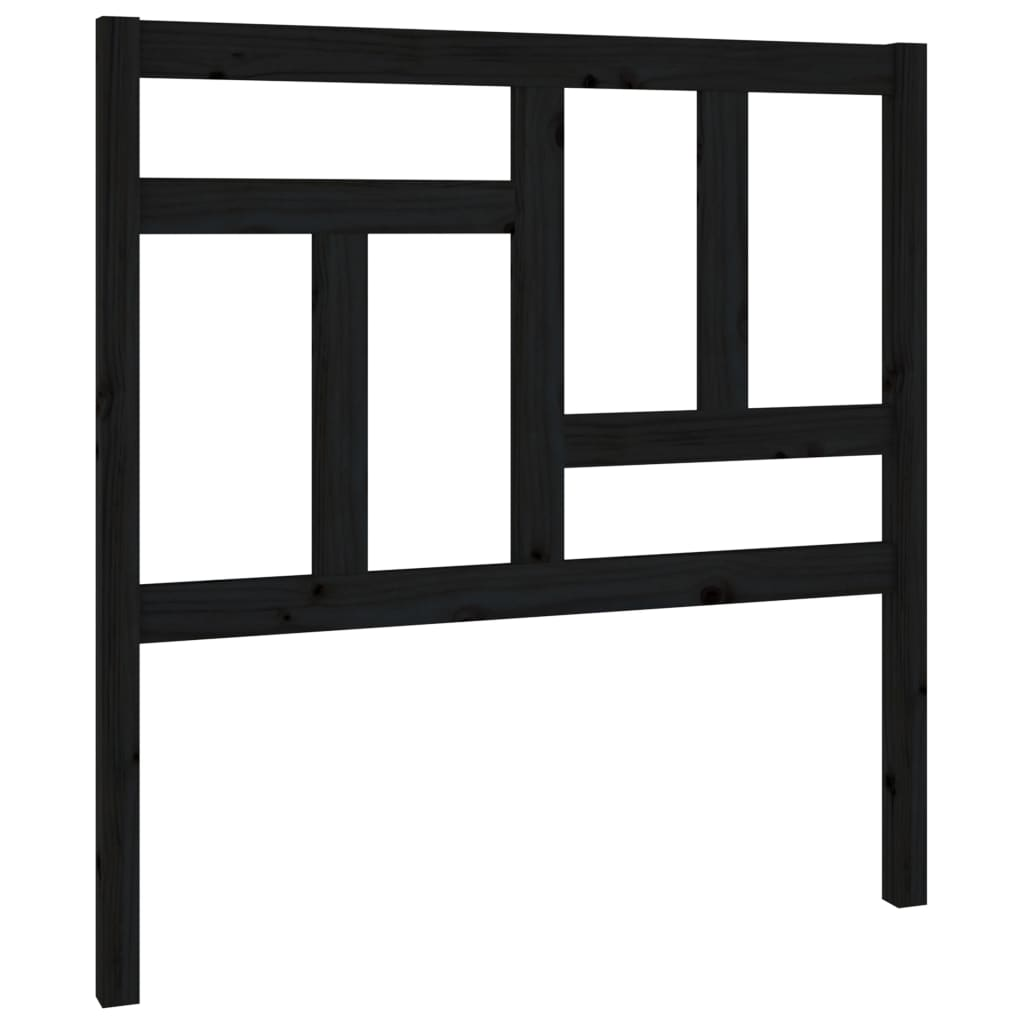 fekete tömör fenyőfa ágyfejtámla 80,5 x 4 x 100 cm (818949)