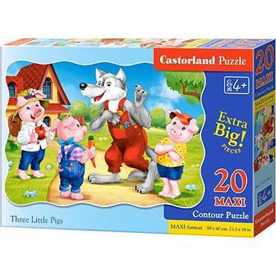 Castorland C-02399 20 db Maxi Puzzle - A Három Kismalac 
