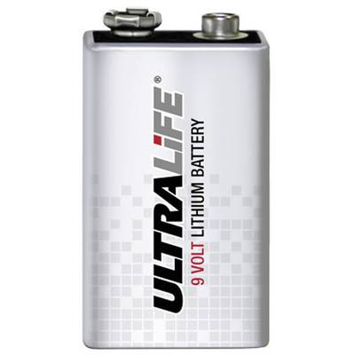 9V-os elem, lítium, 9V, 1200 mAh, Ultralife High Energy 6LR61, 6LR21, 6AM6, 6LP3146, MN1604, A1604, E Block, LR22