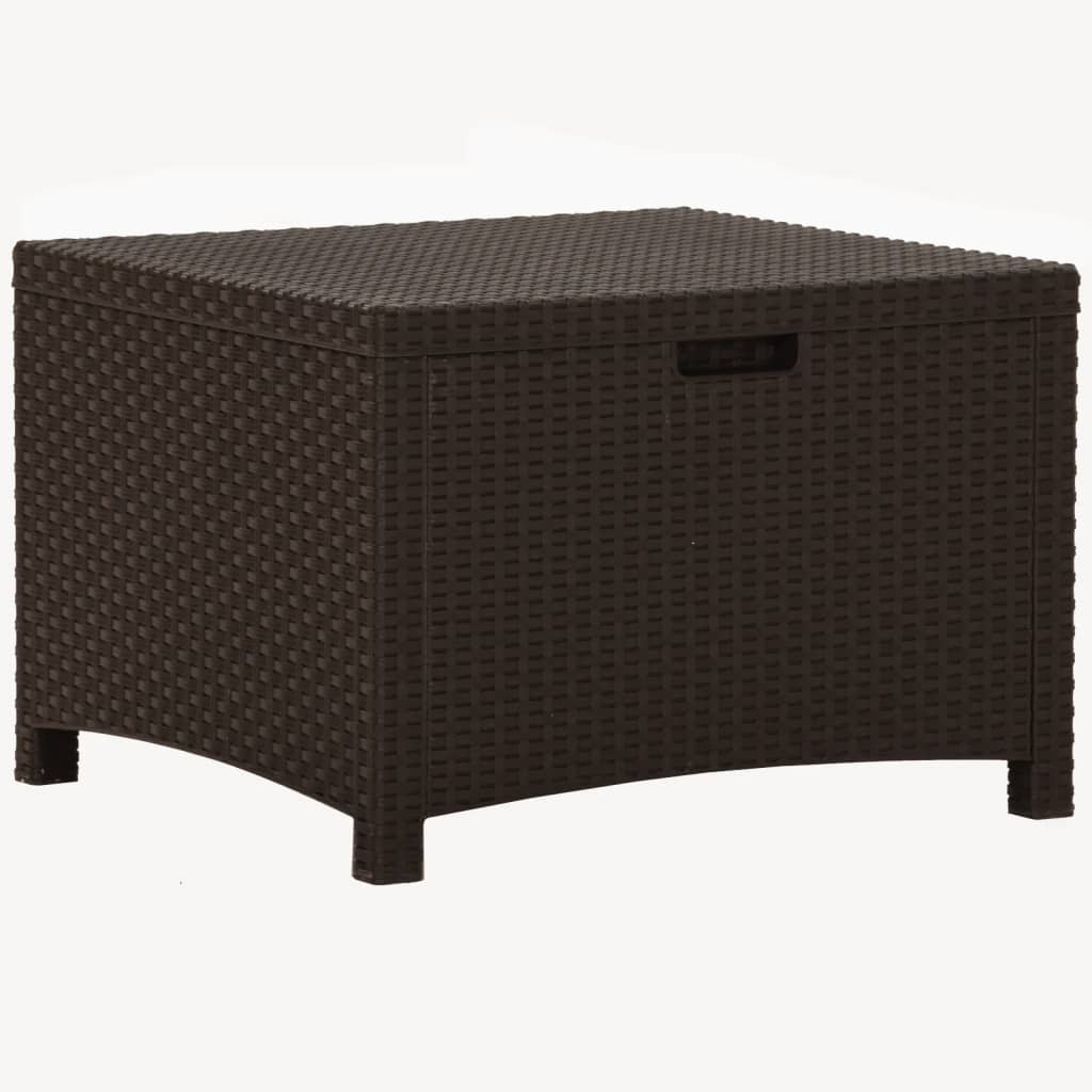 barna PP rattan kerti tárolóláda 60 x 54 x 41 cm (318237)