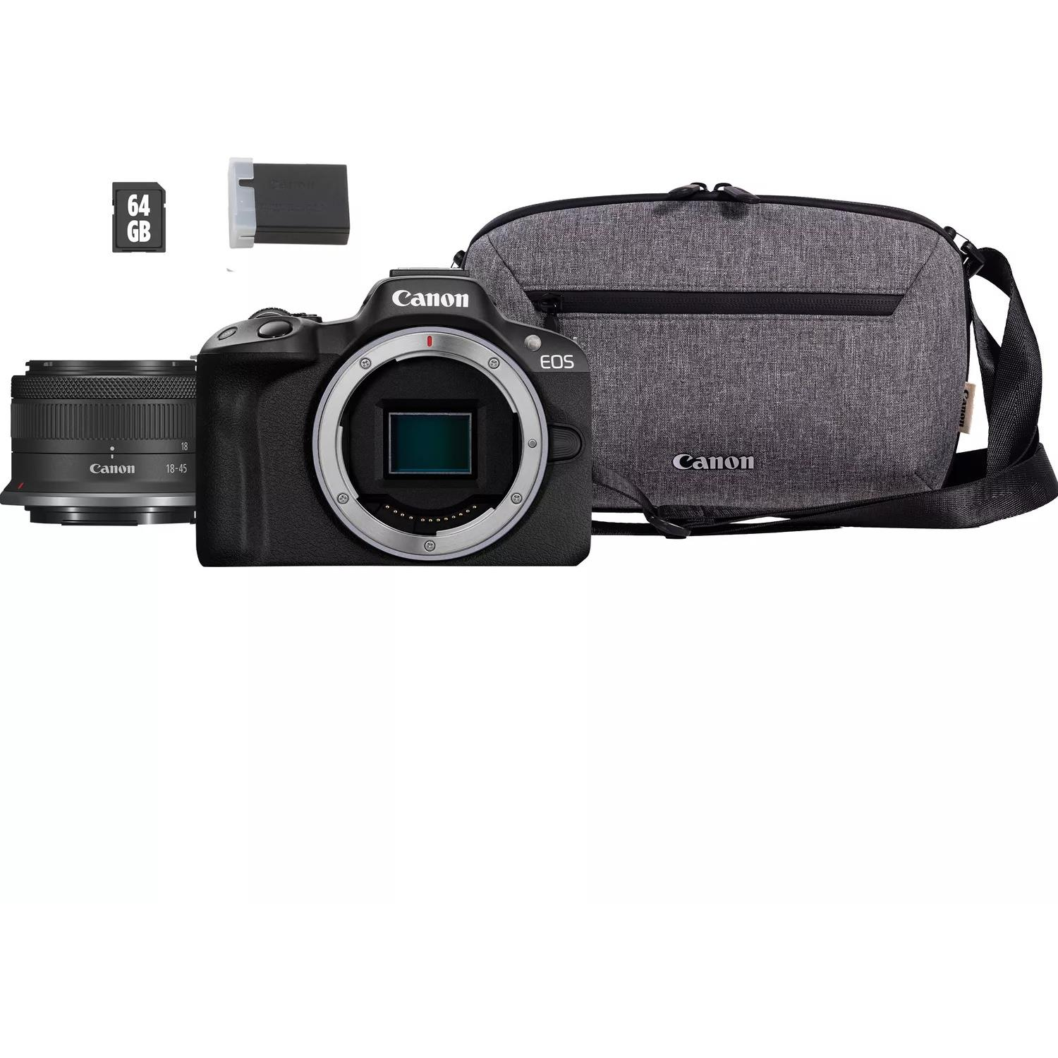 Canon EOS R50 fekete + RF-S 18-45 IS STM TRAVEL KIT (5811C098)