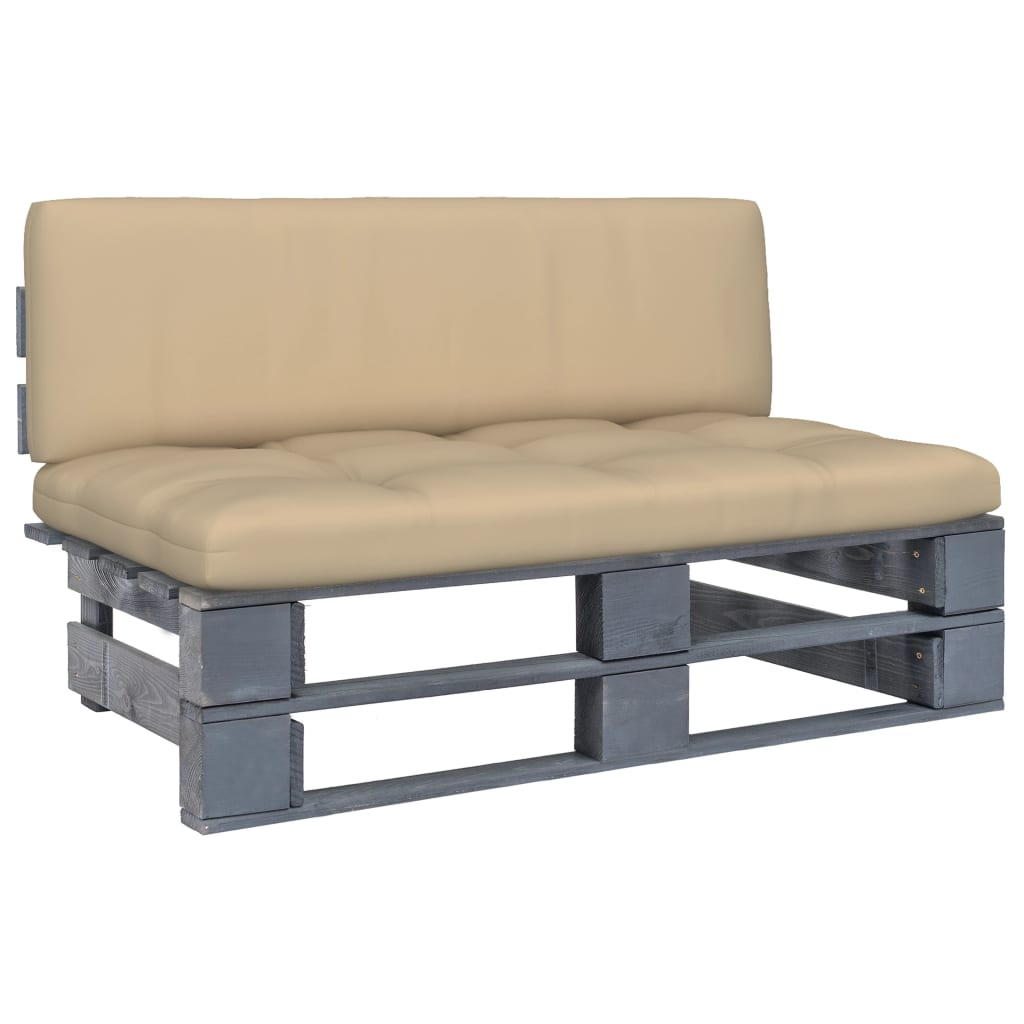 szürke impregnált fenyőfa kerti középső raklapkanapé (3066484)