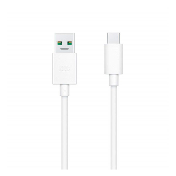 REALME adatkábel és töltő (USB - Type-C, gyorstöltés támogatás, 100cm) FEHÉR (DL129)