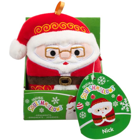 Squishmallows Nick, a szemüveges Mikulás karácsonyi dísz (196566444997)