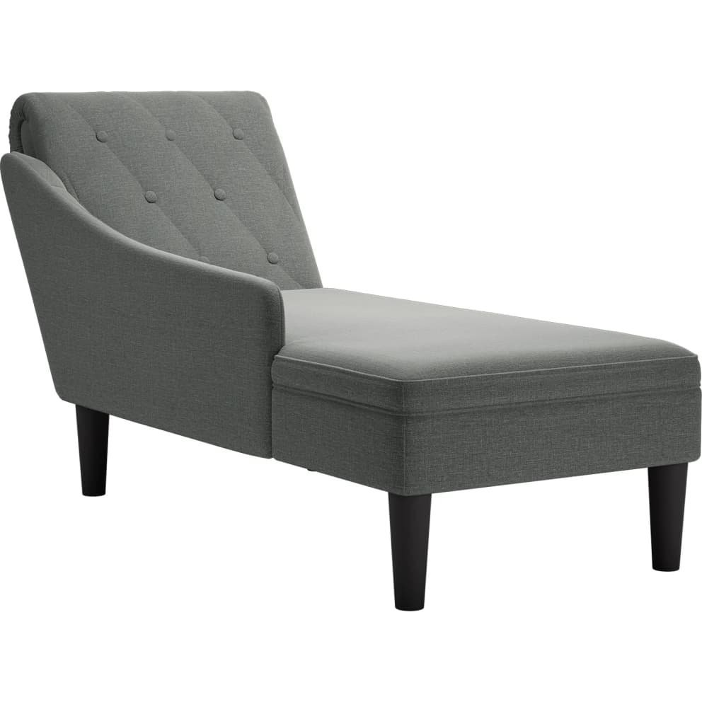 sötétszürke szövet dívány párnával és jobb kartámasszal (4009844)