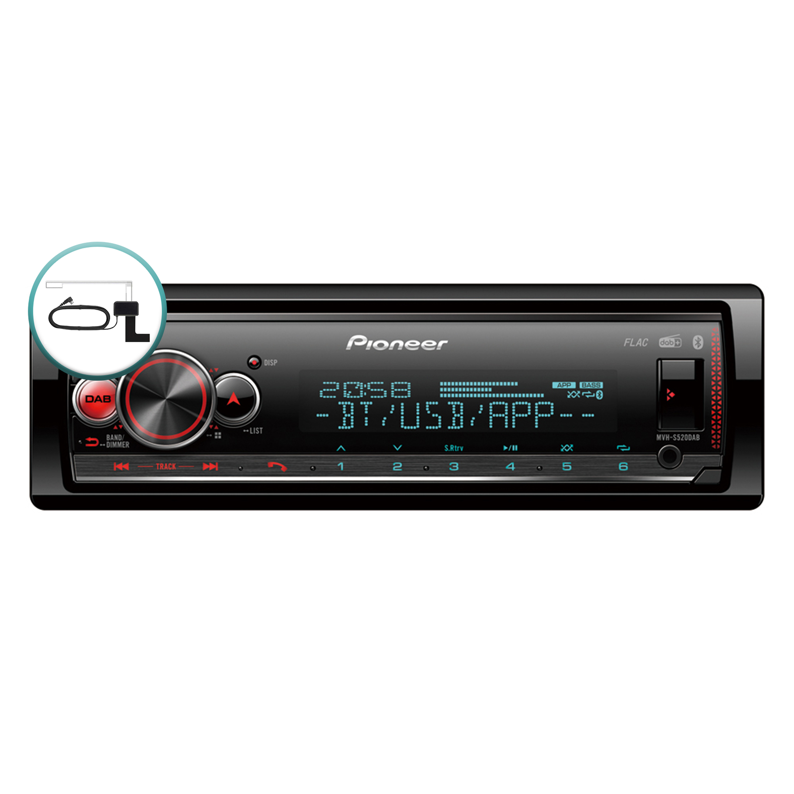 Pioneer MVH-S520DABAN Autó HiFi fejegység (MVH-S520DABAN)