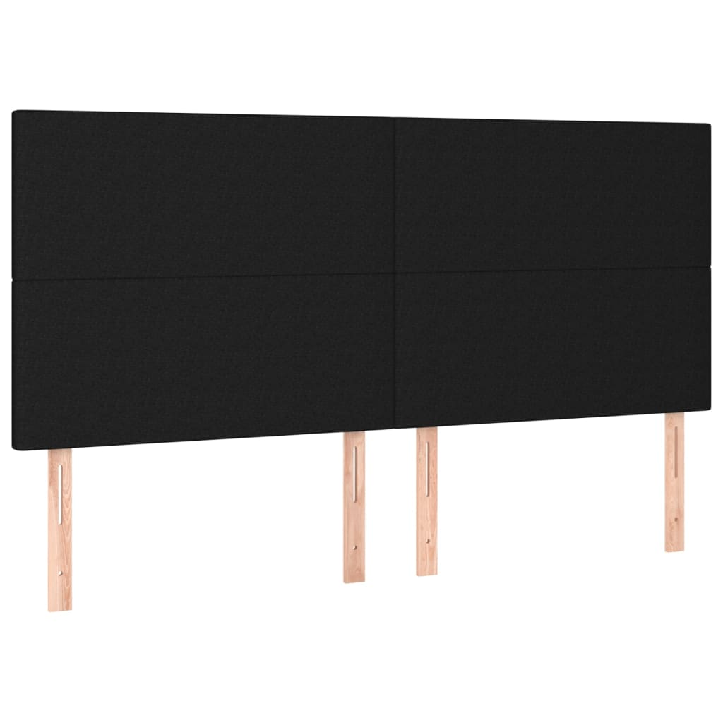 4 db fekete szövet fejtámla 80 x 5 x 78/88 cm (3116060)