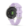 Смарт часовник Garmin Lily 2 Active, 38 mm, GPS, силиконова каишка, Silver/Purple Jasmine