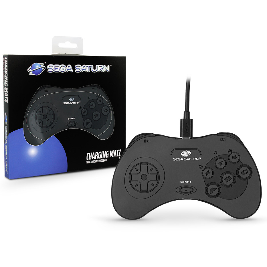 Numskull Sega Saturn 10W Qi univerzális vezeték nélküli töltő - fekete (NS2803)