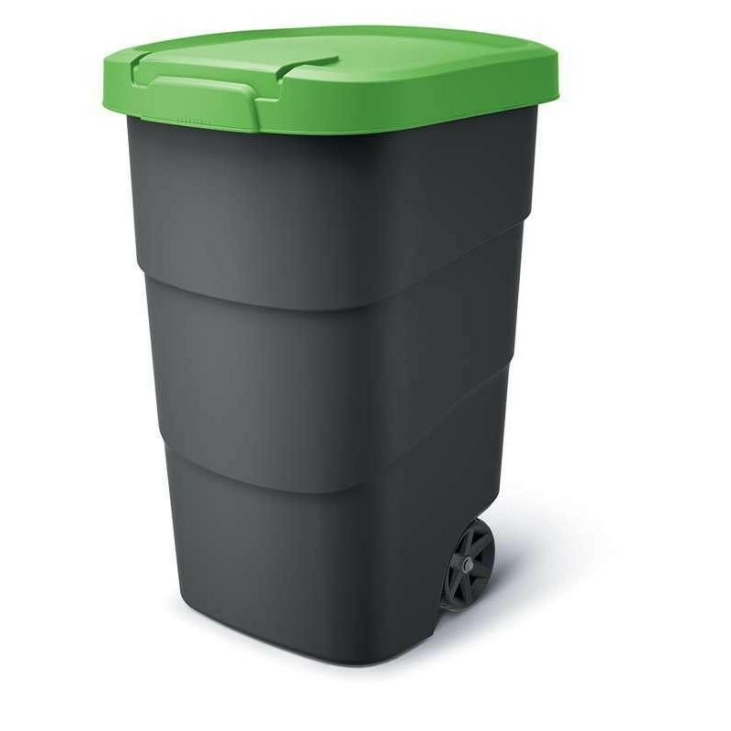 Prosperplast Wheeler 90 l szemetes kuka antracit zöld fedéllel (NBWB90-362C)