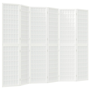 Paravan pliabil cu 6 panouri, stil japonez, alb, 240x170 cm