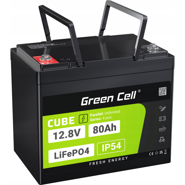 Green Cell CUBE LiFePO4 80Ah 12.8V 1024Wh lítium-vas-foszfát akkumulátor