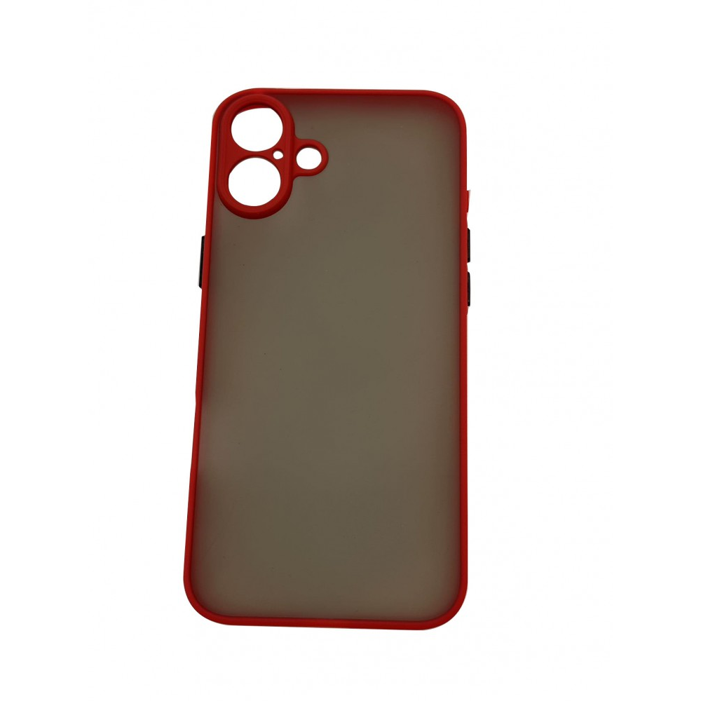 iPhone 16 Plus műanyag tok, piros-fekete (CEL-MATT-IPH16P-RBK)