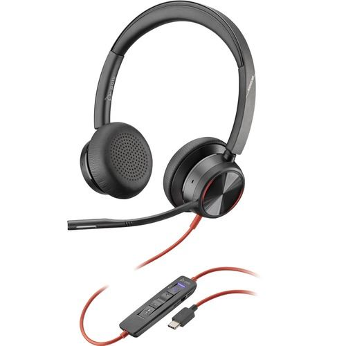 POLY Blackwire 8225 Headset Ledningsført Kontor/Callcenter USB Type-C Sort