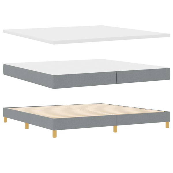 Boxspring Ágy Matrac Mellett - Világosszürke - 200x200 cm - Szövet