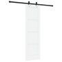 Ușă glisantă cu set de accesorii Alb 61x198.5 cm Lemn de pin solid, Ușă de interior 'ORKDAL'Alb 61x198.5x4 cm Lemn de pin solid