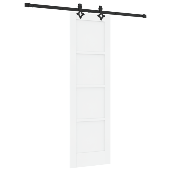Ușă glisantă cu set de accesorii Alb 61x198.5 cm Lemn de pin solid, Ușă de interior 'ORKDAL'Alb 61x198.5x4 cm Lemn de pin solid