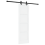 Ușă glisantă cu set de accesorii Alb 61x198.5 cm Lemn de pin solid, Ușă de interior 'ORKDAL'Alb 61x198.5x4 cm Lemn de pin solid