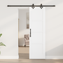 Ușă glisantă cu set de accesorii Alb 61x198.5 cm Lemn de pin solid, Ușă de interior 'ORKDAL'Alb 61x198.5x4 cm Lemn de pin solid