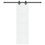 Ușă glisantă cu set de accesorii Alb 61x198.5 cm Lemn de pin solid, Ușă de interior 'ORKDAL'Alb 61x198.5x4 cm Lemn de pin solid