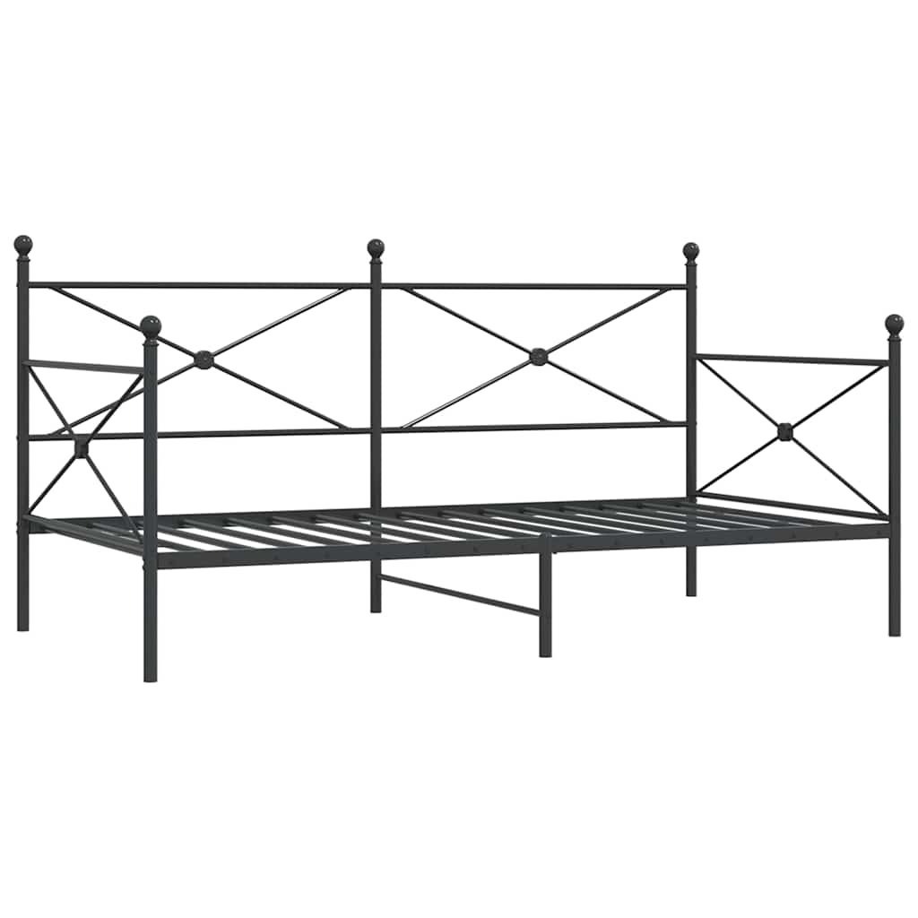 kanapéágy matrac nélkül fekete 107x203 cm acél (4104671)