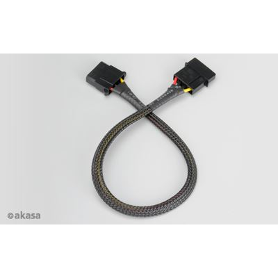 Akasa 4pin Molex tápkábel hosszabbító 30cm (AK-CBPW02-30) (AK-CBPW02-30)