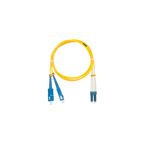 Nikomax Оптичен пач кабел SC - LC, SM 9/125, OS2, дуплекс, 2m, жълт (NMF-PC2S2C2-SCU-LCU-002)